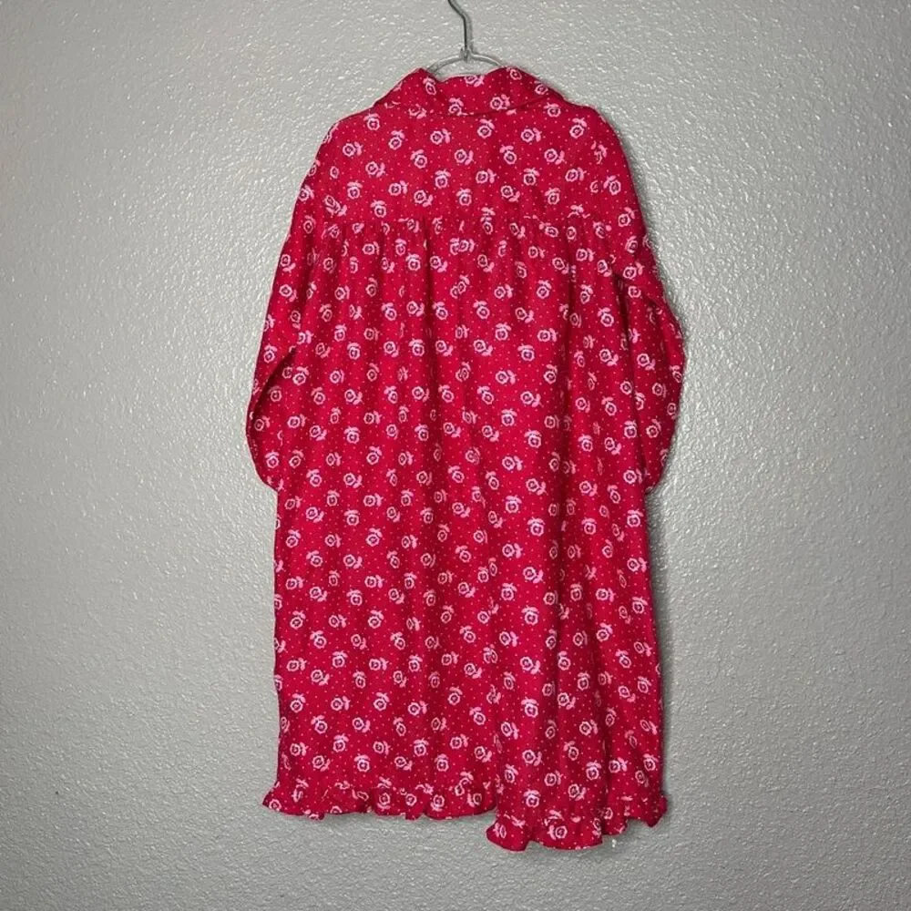 Pottery Barn Kids vintage floral flannel nightgown 4